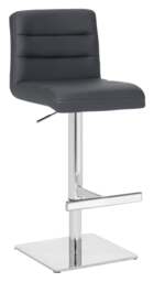 Rackhams Luscious Deluxe Breakfast Bar Stool, Chrome Footrest, Adjustable Swivel Gas Lift, Kitchen Bar & Home Barstool, Charcoal Grey
