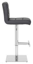 Rackhams Luscious Deluxe Breakfast Bar Stool, Chrome Footrest, Adjustable Swivel Gas Lift, Kitchen Bar & Home Barstool, Charcoal Grey - thumbnail 2