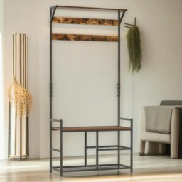 Rackhams Industrial 180CM Tall Coat Stand With 9 Hooks - thumbnail 5