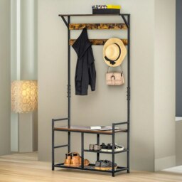Rackhams Industrial 180CM Tall Coat Stand With 9 Hooks - thumbnail 2