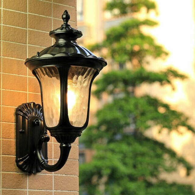 Rackhams Traditional Textured Black Outdoor Wall Lantern - image 1