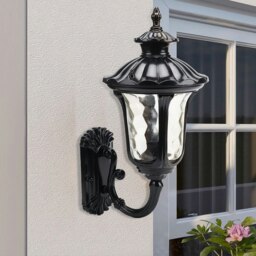 Rackhams Traditional Textured Black Outdoor Wall Lantern - thumbnail 4