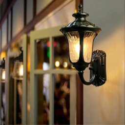 Rackhams Traditional Textured Black Outdoor Wall Lantern - thumbnail 6