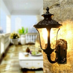 Rackhams Traditional Textured Black Outdoor Wall Lantern - thumbnail 2