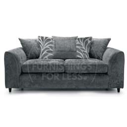 Rackhams Zina Chenille Fabric 3 Seater Sofa - Grey - thumbnail 3