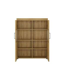 Rackhams Cortina Low wide 2 door display cabinet in Grandson Oak - Full Assembly Required - Grandson Oak - Matt - thumbnail 2