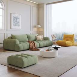 Rackhams Grayson Puff Two Seater, Three Seater, Four Seater Sofa, Suede - Others (Suede) - Two Seater 250cm - No ottoman - thumbnail 5
