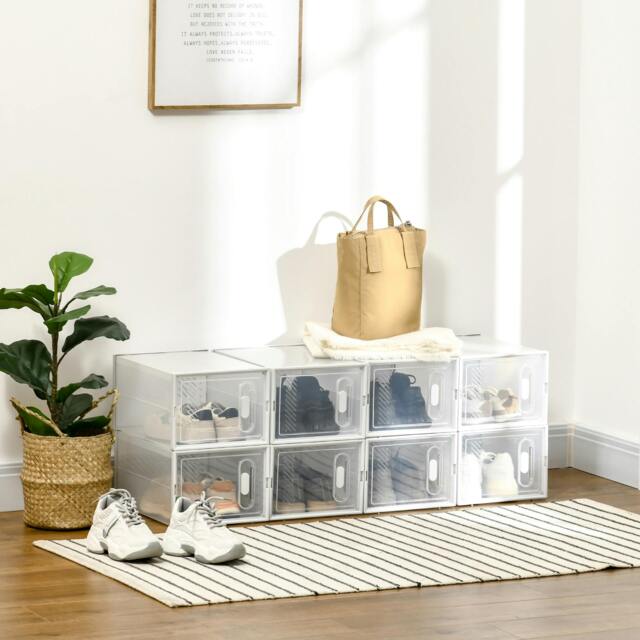 Rackhams Stackable Clear Plastic Shoe Storage Box for UK/EU Size 8.5/43 - Clear - 8 - 25cm x 35cm x 19cm - image 1