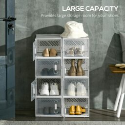 Rackhams Stackable Clear Plastic Shoe Storage Box for UK/EU Size 8.5/43 - Clear - 8 - 25cm x 35cm x 19cm - thumbnail 6