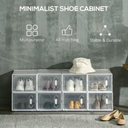 Rackhams Stackable Clear Plastic Shoe Storage Box for UK/EU Size 8.5/43 - Clear - 8 - 25cm x 35cm x 19cm - thumbnail 5