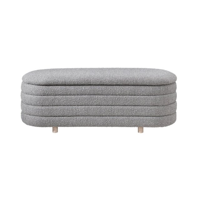 Rackhams Ripple Storage Oval Ottoman - Dove - Dove - image 1