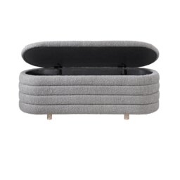 Rackhams Ripple Storage Oval Ottoman - Dove - Dove - thumbnail 3