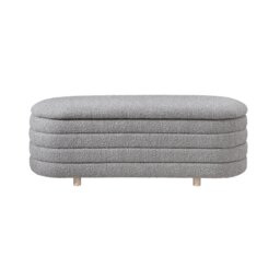 Rackhams Ripple Storage Oval Ottoman - Dove - Dove - thumbnail 1