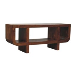 Rackhams Solid Wood Orion Curved Chestnut Media Unit - thumbnail 3