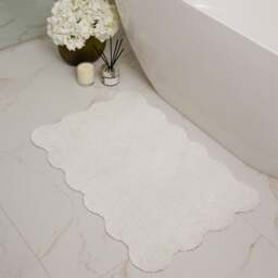 Rackhams My Soft Bathroom Mat – White Washable - Scallop - thumbnail 6