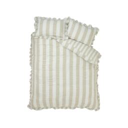 Rackhams Seersucker Frill Stripe Duvet Cover Set Natural - Super King - Natural - thumbnail 5