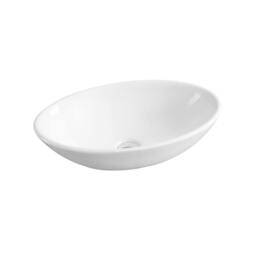 Rackhams 7529 Ceramic Oval Countertop Basin - White - One Size - thumbnail 2