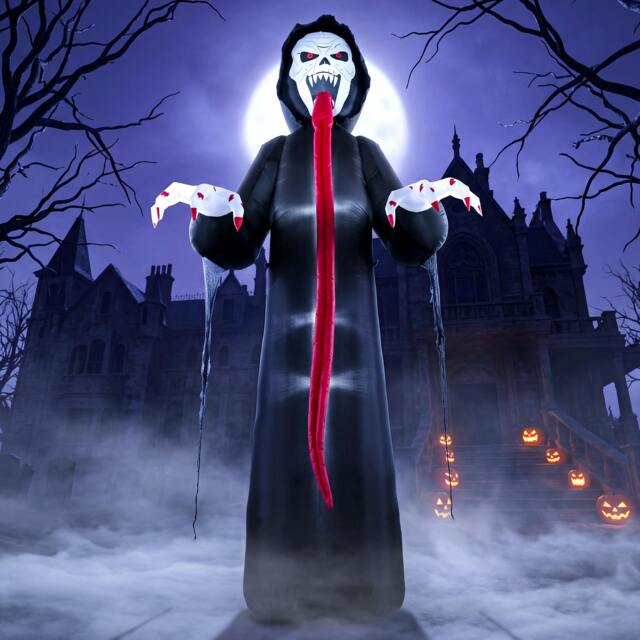 Rackhams 10 FT Halloween Inflatable Skeleton with Built-in LED Lights - image 1