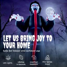 Rackhams 10 FT Halloween Inflatable Skeleton with Built-in LED Lights - thumbnail 4