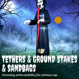 Rackhams 10 FT Halloween Inflatable Skeleton with Built-in LED Lights - thumbnail 5