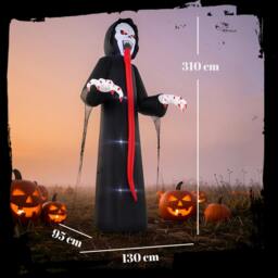 Rackhams 10 FT Halloween Inflatable Skeleton with Built-in LED Lights - thumbnail 3