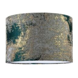 Rackhams Forest Green Jacquard Fabric Lamp Shade with Metallic Gold Highlights