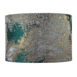 Rackhams Forest Green Jacquard Fabric Lamp Shade with Metallic Gold Highlights - thumbnail 5