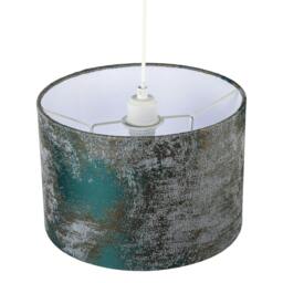 Rackhams Forest Green Jacquard Fabric Lamp Shade with Metallic Gold Highlights - thumbnail 3
