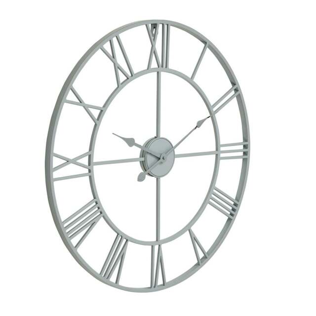 Rackhams Skeleton Wall Clock - Grey - One Size - Grey - 100% Mixed - image 1