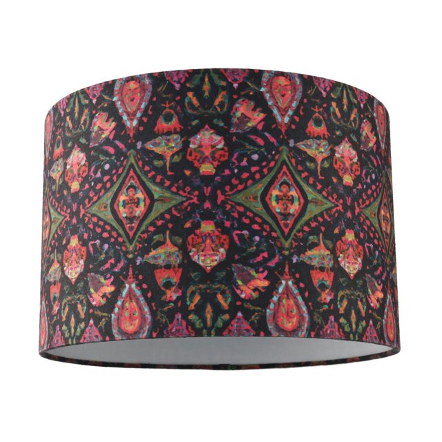 Rackhams Bohemian Kaleidoscope Cotton Lamp Shade with Green and Red Colouring - image 1