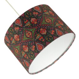 Rackhams Bohemian Kaleidoscope Cotton Lamp Shade with Green and Red Colouring - thumbnail 4