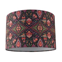Rackhams Bohemian Kaleidoscope Cotton Lamp Shade with Green and Red Colouring - thumbnail 1