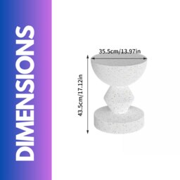 Rackhams Industrial Round Concrete Indoor Outdoor Side Table Nordic White - thumbnail 6