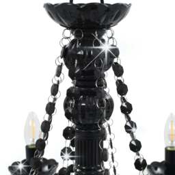 Rackhams Chandelier with Beads Black 8 x E14 Bulbs - thumbnail 5