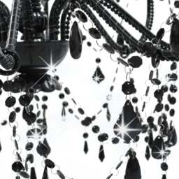 Rackhams Chandelier with Beads Black 8 x E14 Bulbs - thumbnail 4