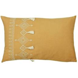 Rackhams Pritta Tassel Cushion Cover - Mustard - 40cm x 60cm - Mustard - 100% Cotton - thumbnail 1