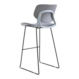Rackhams Livingandhome Modern Gray Plastic Bar Stools with Black Painted Legs, Set of Two - thumbnail 4