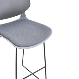 Rackhams Livingandhome Modern Gray Plastic Bar Stools with Black Painted Legs, Set of Two - thumbnail 2