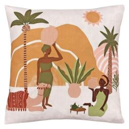 Rackhams Alia Abstract Cushion Cover - Sand - 50cm x 50cm - Sand - 100% Polyester