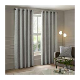 Rackhams Manhattan Velvet Eyelet Curtains - Silver - 117cm x 183cm - Silver - 100% Polyester - thumbnail 2