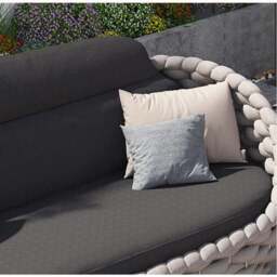 Rackhams Marbella Textilene Rope Woven Outdoor Sofa Set, Grey - 2 Seater Sofa - No - 2 Seater Sofa - thumbnail 4
