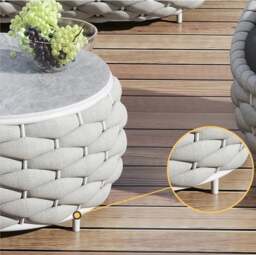 Rackhams Marbella Textilene Rope Woven Outdoor Sofa Set, Grey - 2 Seater Sofa - No - 2 Seater Sofa - thumbnail 5