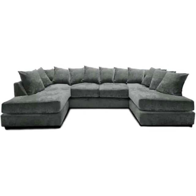 Rackhams Ashton Chenille 6 Seater Scatter Back U Shaped Corner Sofa - Grey - image 1