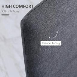 Rackhams High Back Dining Chairs Modern Upholstered Linen-Touch Fabric Accent Chairs with Metal Legs for Kitchen, Set of 4, Grey - thumbnail 5