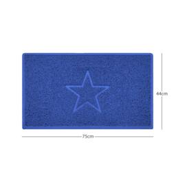 "Rackhams ""Star"" Embossed Loofah Textured Spaghetti Doormat - Blue - 75cm x 44cm - Yes (Suitable for Indoors)" - thumbnail 1