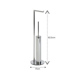 Rackhams Belgravia Chrome Freestanding Toilet Roll Holder & Toilet Brush Combo - thumbnail 2