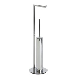 Rackhams Belgravia Chrome Freestanding Toilet Roll Holder & Toilet Brush Combo - thumbnail 3