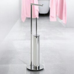 Rackhams Belgravia Chrome Freestanding Toilet Roll Holder & Toilet Brush Combo