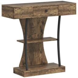Rackhams Console Table, 3-Tier Industrial Hallway Table with Drawer, Storage Shelves, 91 x 32 x 87 cm, Rustic Brown - Rustic Brown