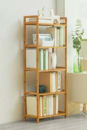 Rackhams 5 Tier Wood Audriel Bookcase - Brown